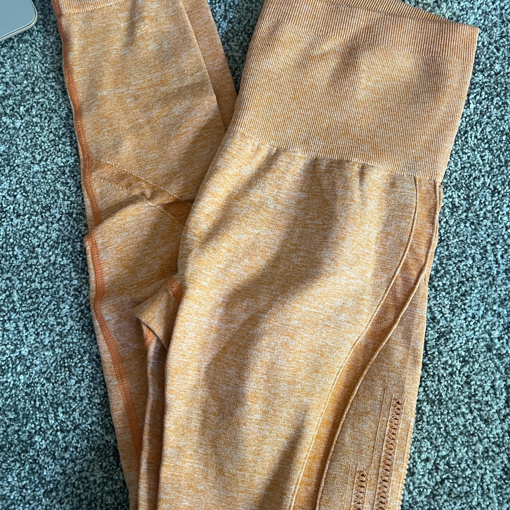 Orange High-Waisted Workout Leggings